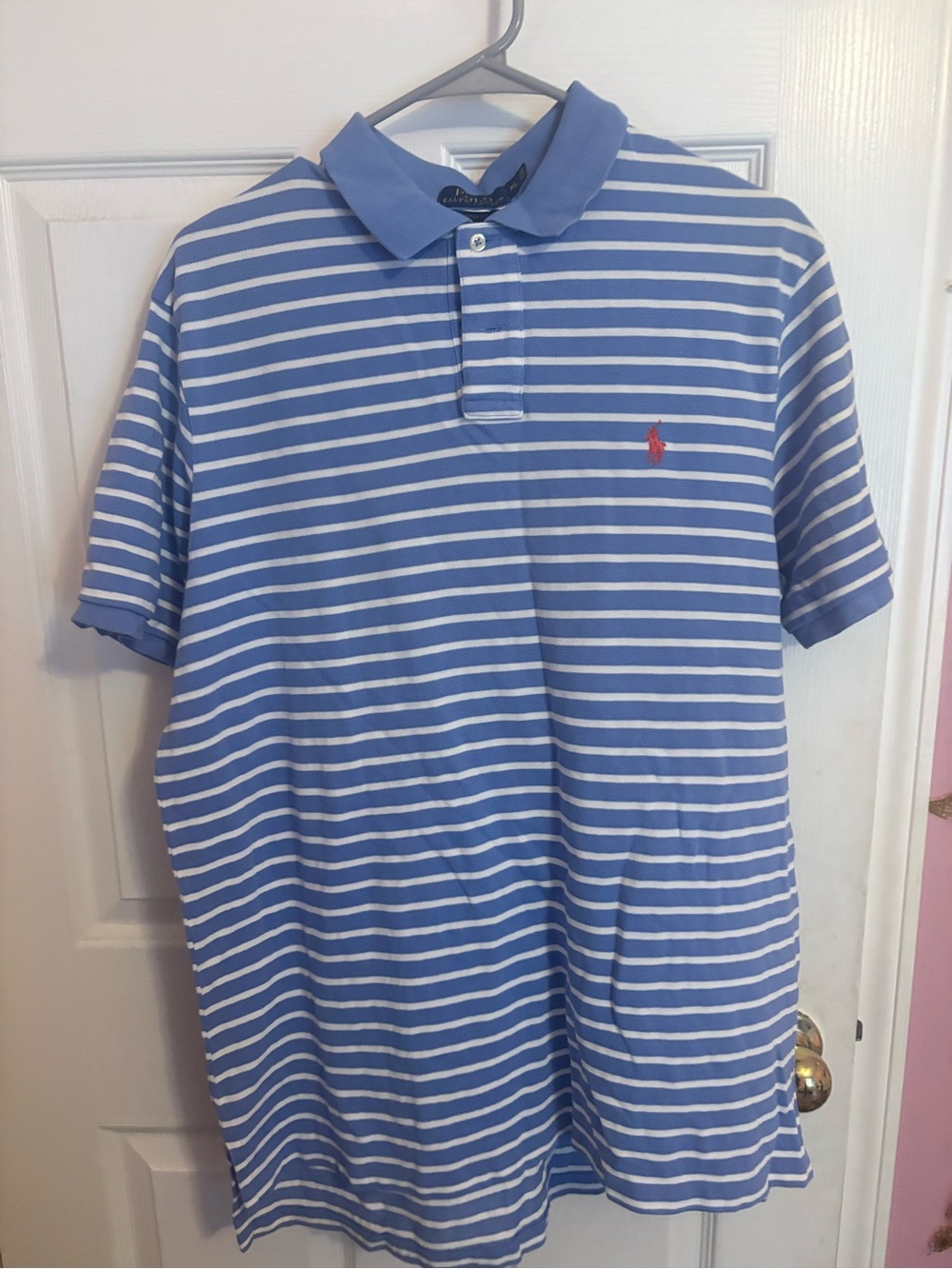 Polo by Ralph Lauren Light Blue & White Striped Polo Shirt